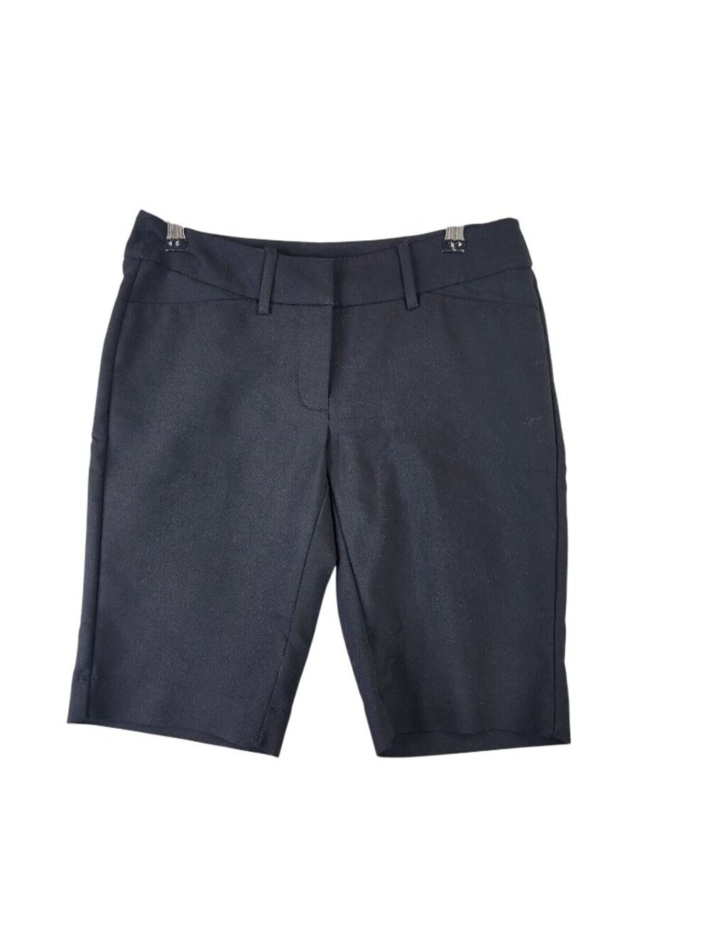 Womens Mossimo Black Chino Extensible Shorts Mid Rise Stretch 10" Inseam Size 2